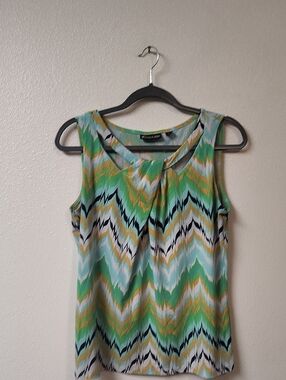 Candie's Green Yellow Chevron Sleeveless Top 106